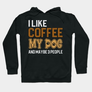 I Like Coffee My Dog And Maybe 3 People Hoodie